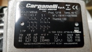 0.5hp 6pole 3ph NEMA 56C AC, Brake, & Vector Motors