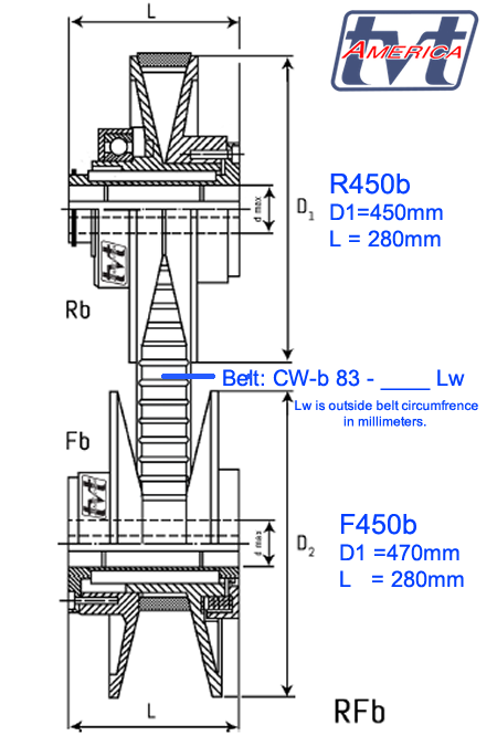 Berges® Spring tension Pulley type F450b
