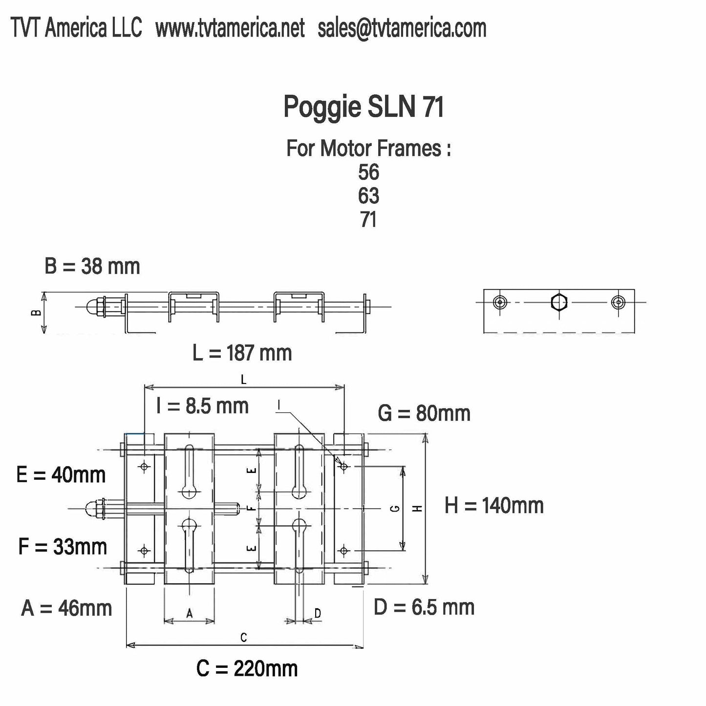 Poggi Metal Baseplate SLN series.