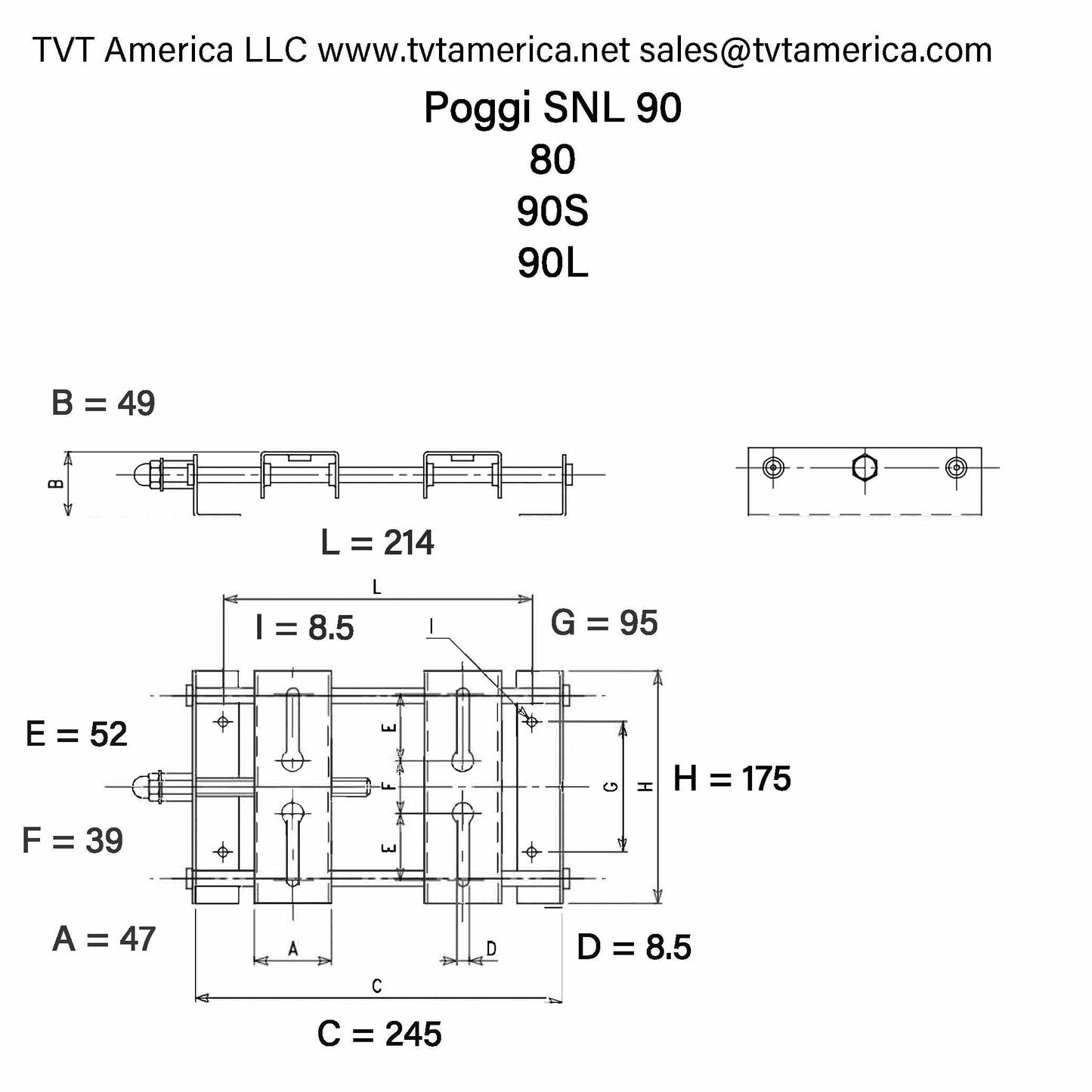 Poggi Metal Baseplate SLN series.