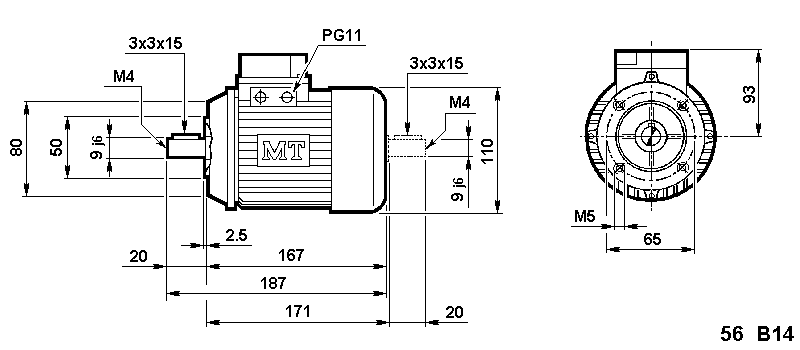 Nerimotori® M56B4 120V/60 3T