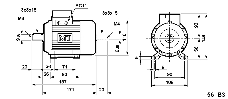 Nerimotori® M56B4 120V/60 3T