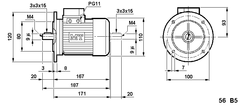 Nerimotori® M56B4 120V/60 3T