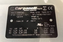 Load image into Gallery viewer, Carpanelli MM63b2 0.24Kw/0.35hP 2-pole 1ph AC Metric Motor or Brakemotor