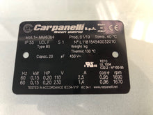 Load image into Gallery viewer, Carpanelli MM63B4 0.15Kw/0.20Hp 4-pole 1ph AC Metric Motor or Brakemotor