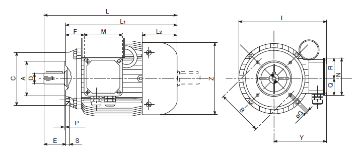 Carpanelli MM100a4 1.5Kw/2.0Hp 110/230V/60Hz 1ph AC Metric Motor or Brake motor