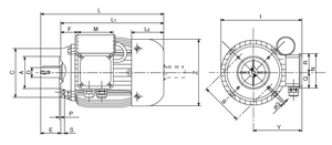 Carpanelli MM90s4 0.75Kw/1.0Hp 110/230V/60Hz 1ph AC Metric Motor or Brake motor