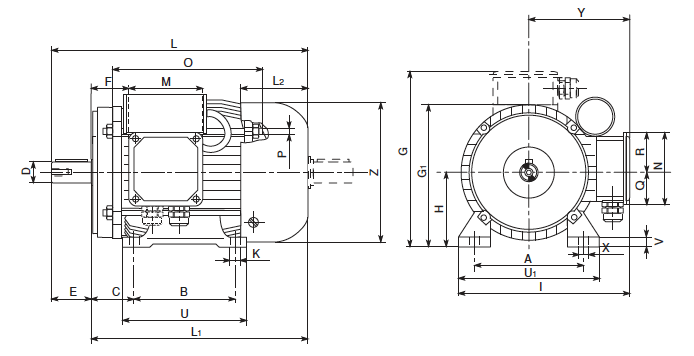 Carpanelli MM100a4 1.5Kw/2.0Hp 110/230V/60Hz 1ph AC Metric Motor or Brake motor
