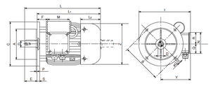 Carpanelli MM71b2 0.56Kw/0.75Hp 2-Pole 1ph AC Metric Motor or Brakemotor