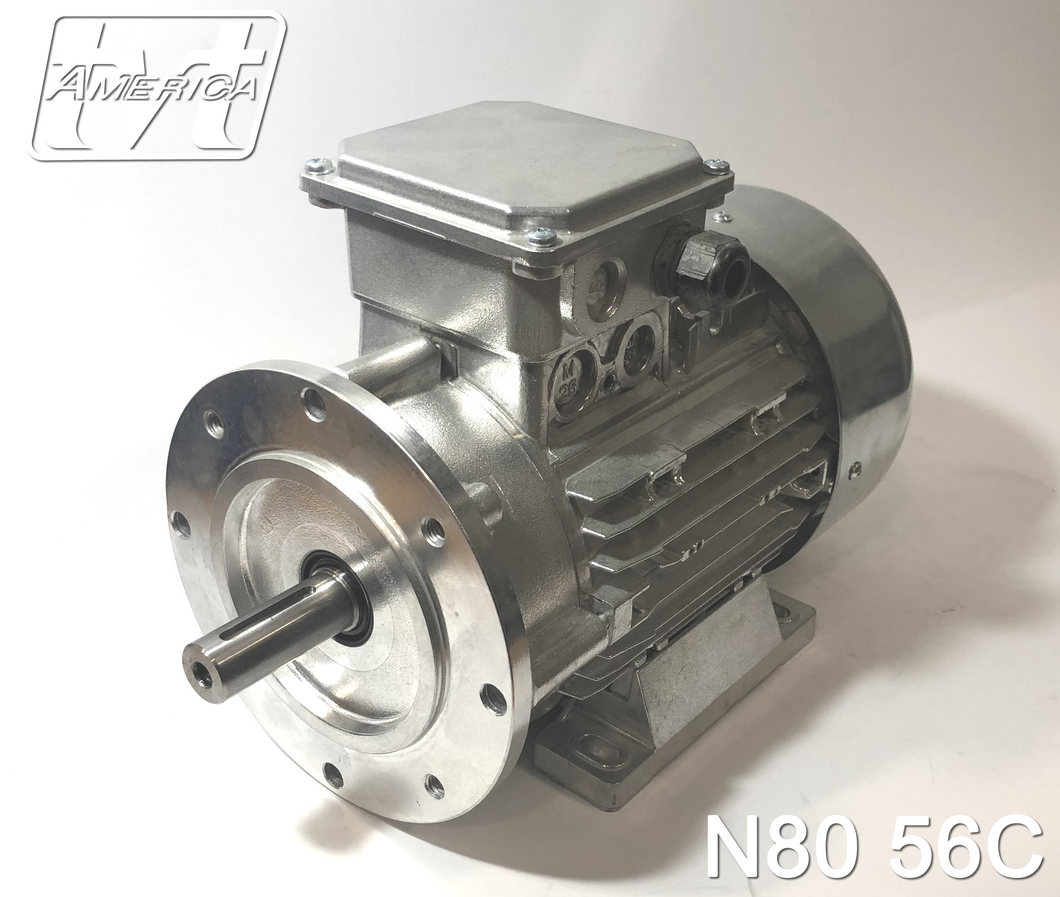 2hp 2pole 3ph NEMA 56C AC Motors & Brake Motors
