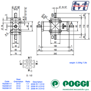 Poggi® Right angle gearbox 2000 Serie