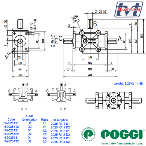 Poggi® Right angle gearbox 2025 Series