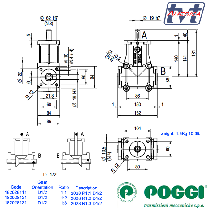 Poggi Bevel Gearbox 2028