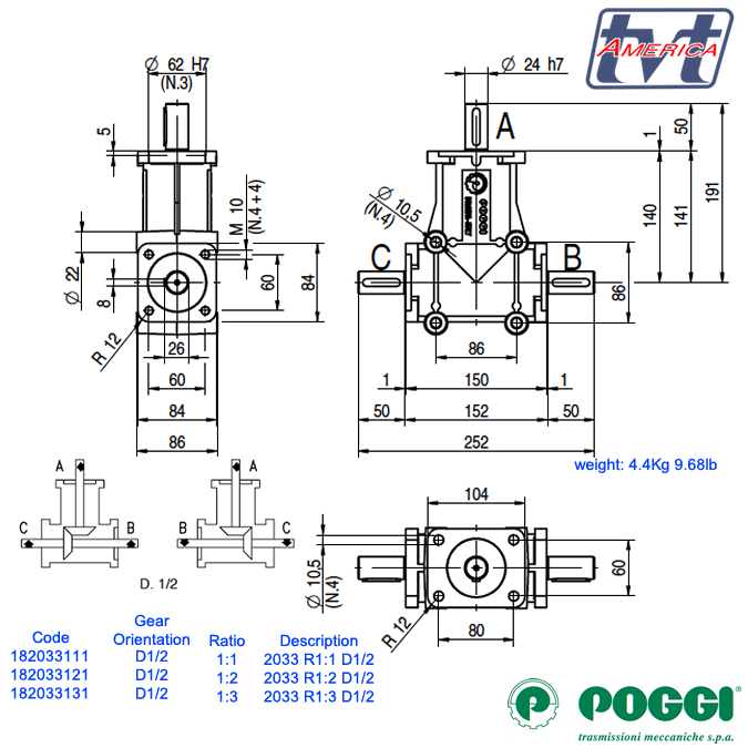 Poggi Bevel Gearbox 2033