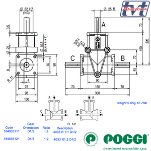 Poggi Bevel Gearbox 4033