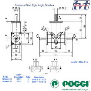 Poggi® Right angle gearbox 5008 Series