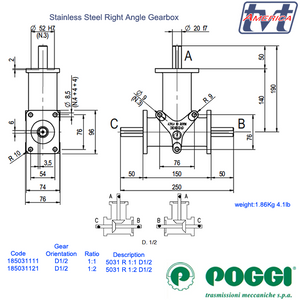 Poggi® Right angle gearbox 5031 Series