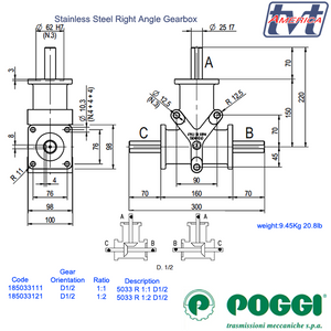 Poggi Bevel Gearbox 5033