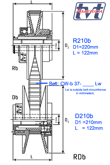 Berges® Spring tension Pulley with torque control  type D210b