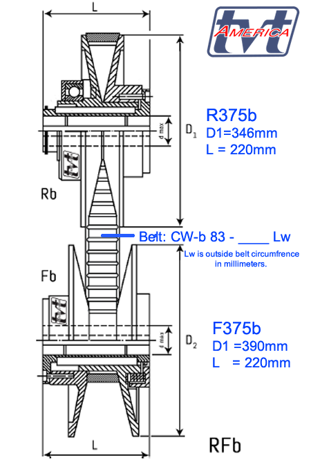 Berges® Spring tension Pulley type F375b