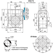 Load image into Gallery viewer, SUPER -X- NEMA WORM GEARBOX SIZE 75